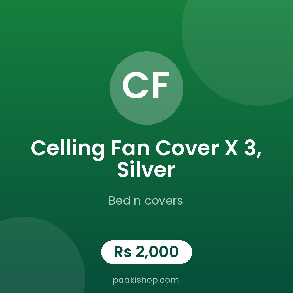 Celling Fan Cover x 3, Silver