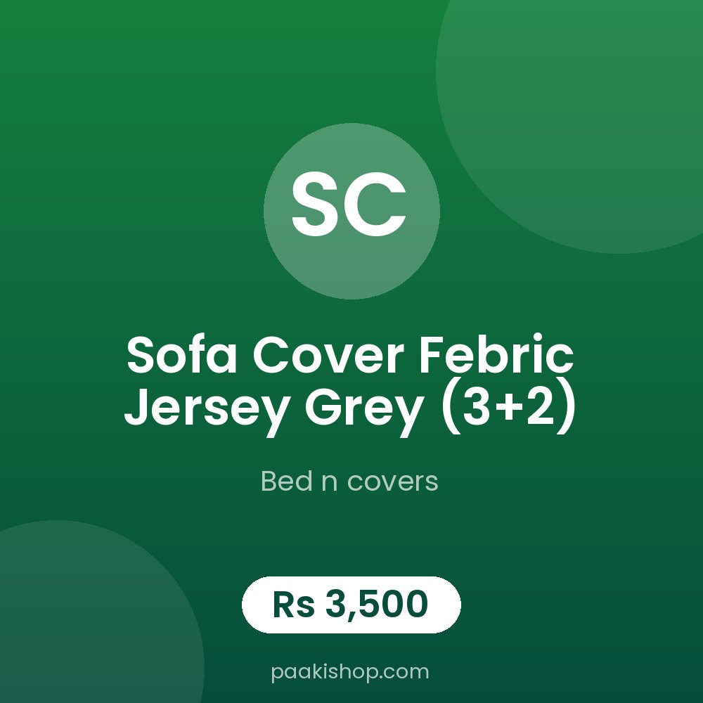 Sofa Cover Febric Jersey Grey (3+2)