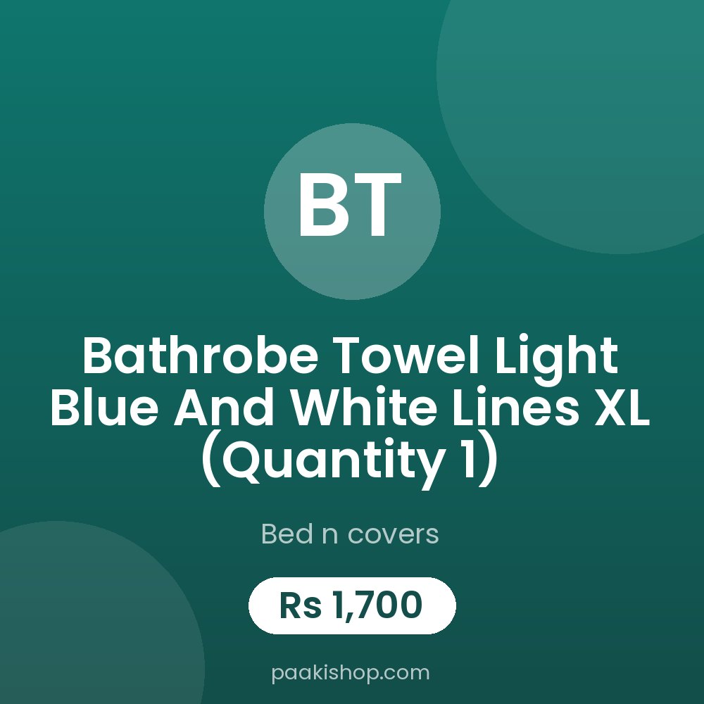 Bathrobe Towel Light Blue and white Lines XL (Quantity 1)