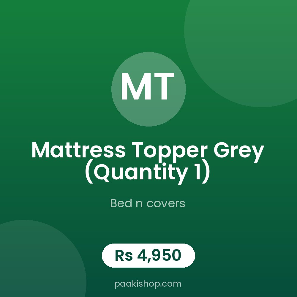 Mattress Topper Grey (Quantity 1)