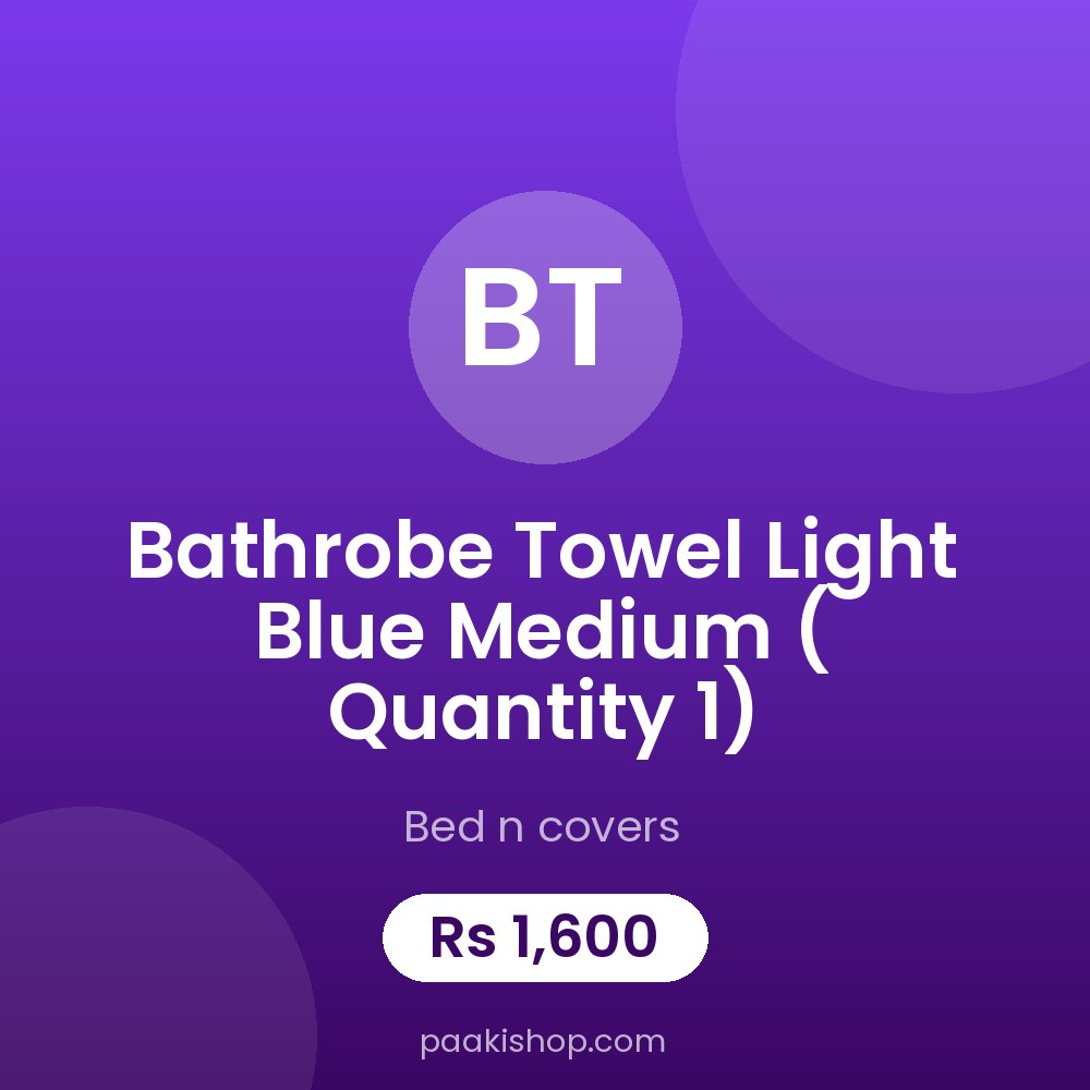 Bathrobe Towel Light Blue Medium ( Quantity 1)