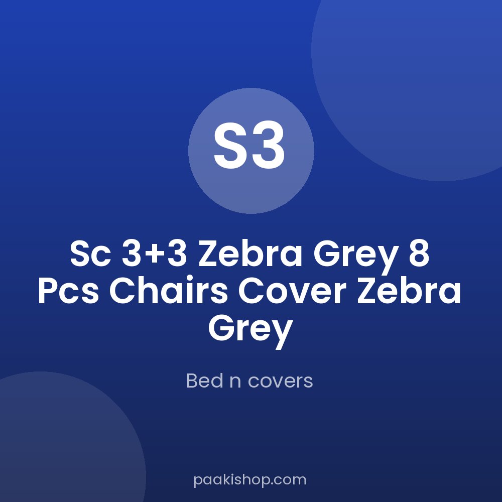Sc 3+3 zebra grey 8 pcs chairs cover zebra grey