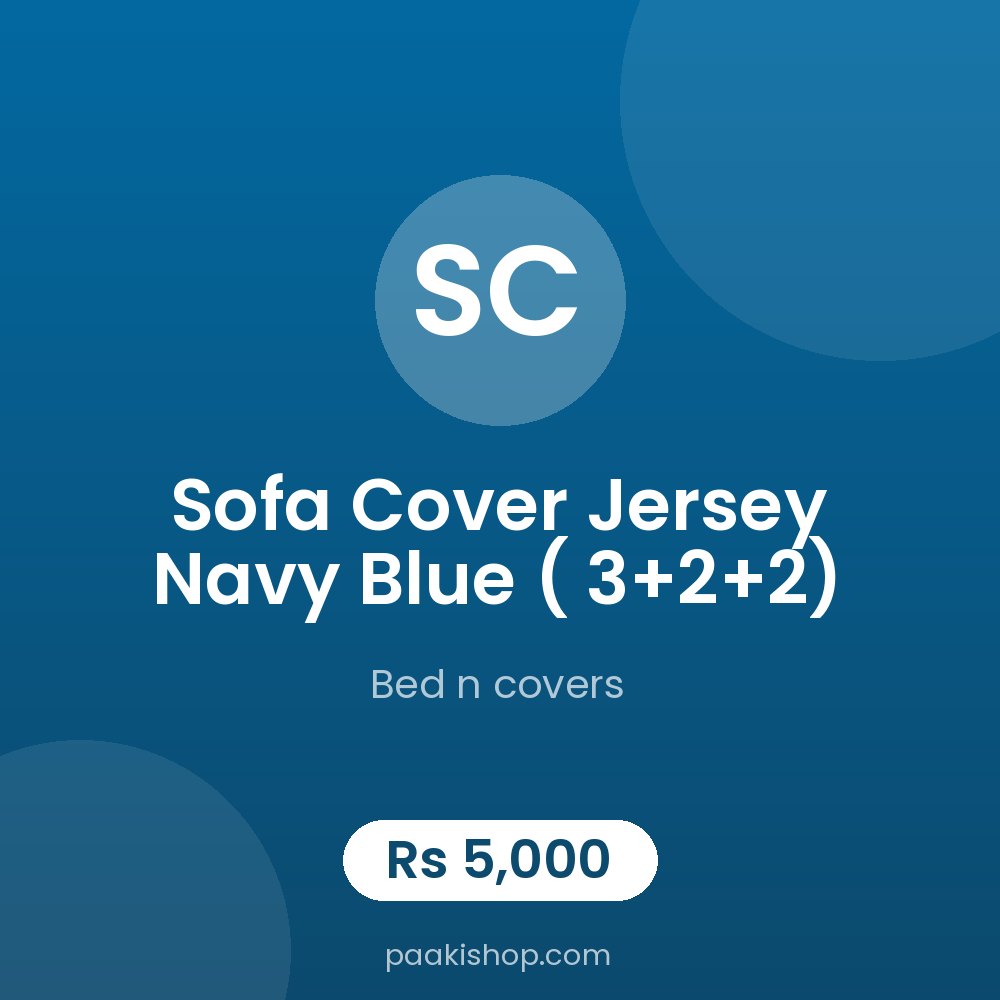 Sofa Cover Jersey Navy Blue ( 3+2+2)