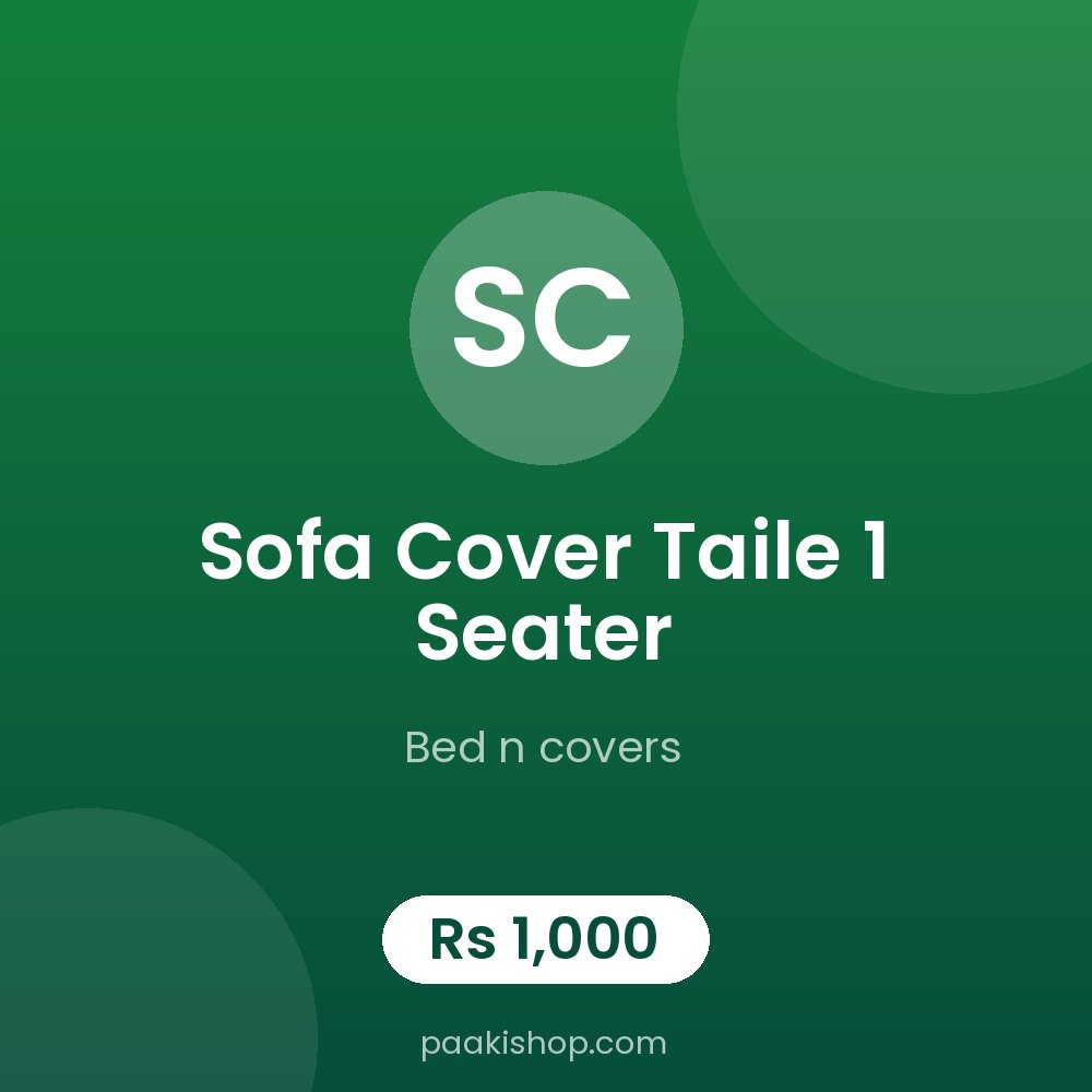 sofa cover taile 1 seater
