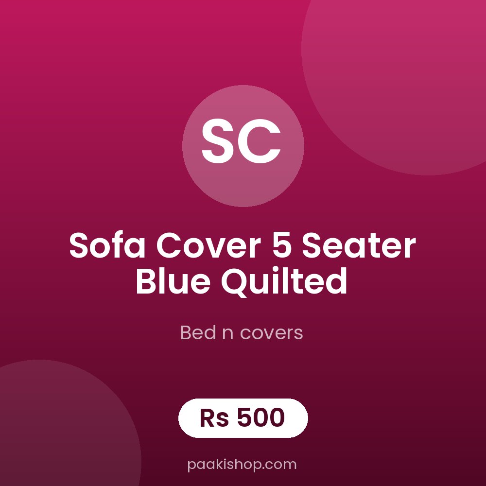 sofa cover 5 seater blue quilted