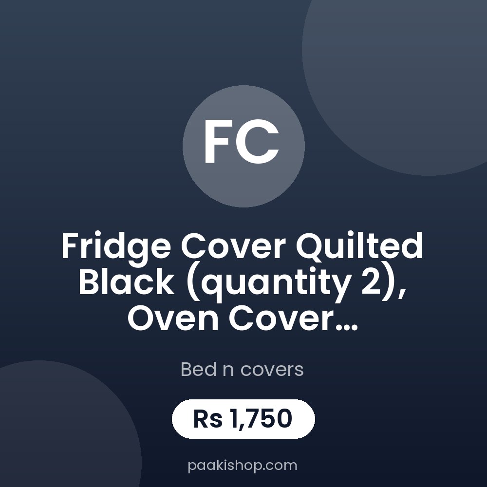 fridge cover quilted black (quantity 2), oven cover quilted(quantity 1)