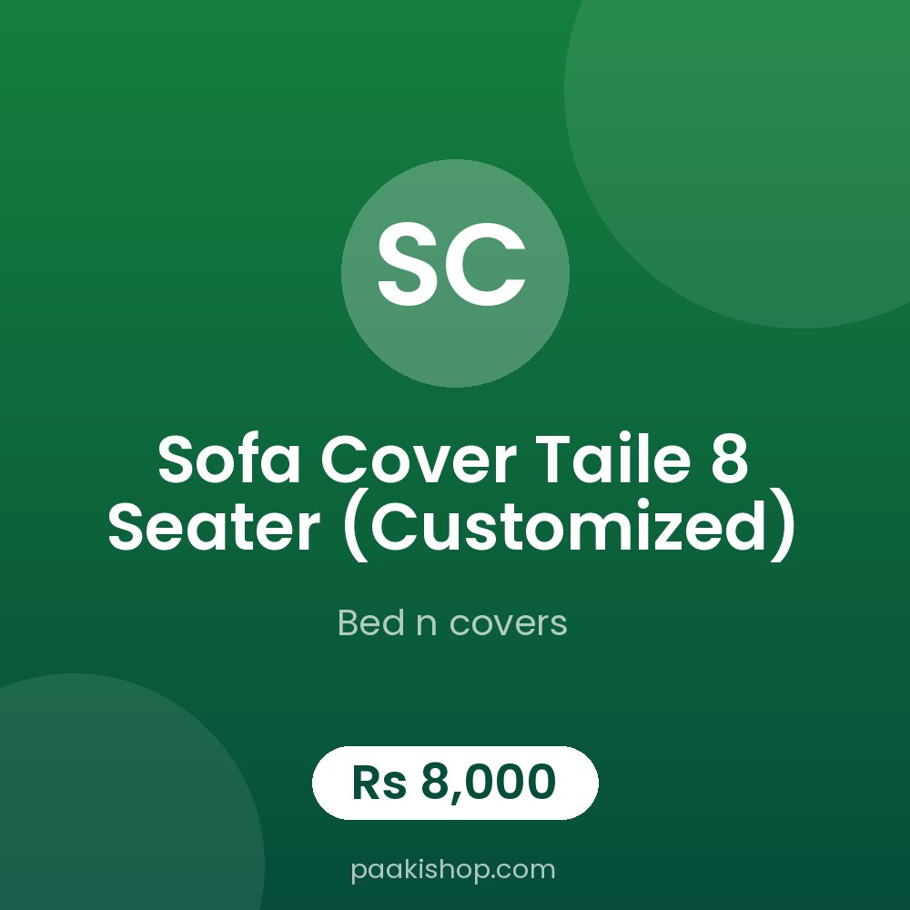 sofa cover taile 8 seater (Customized)