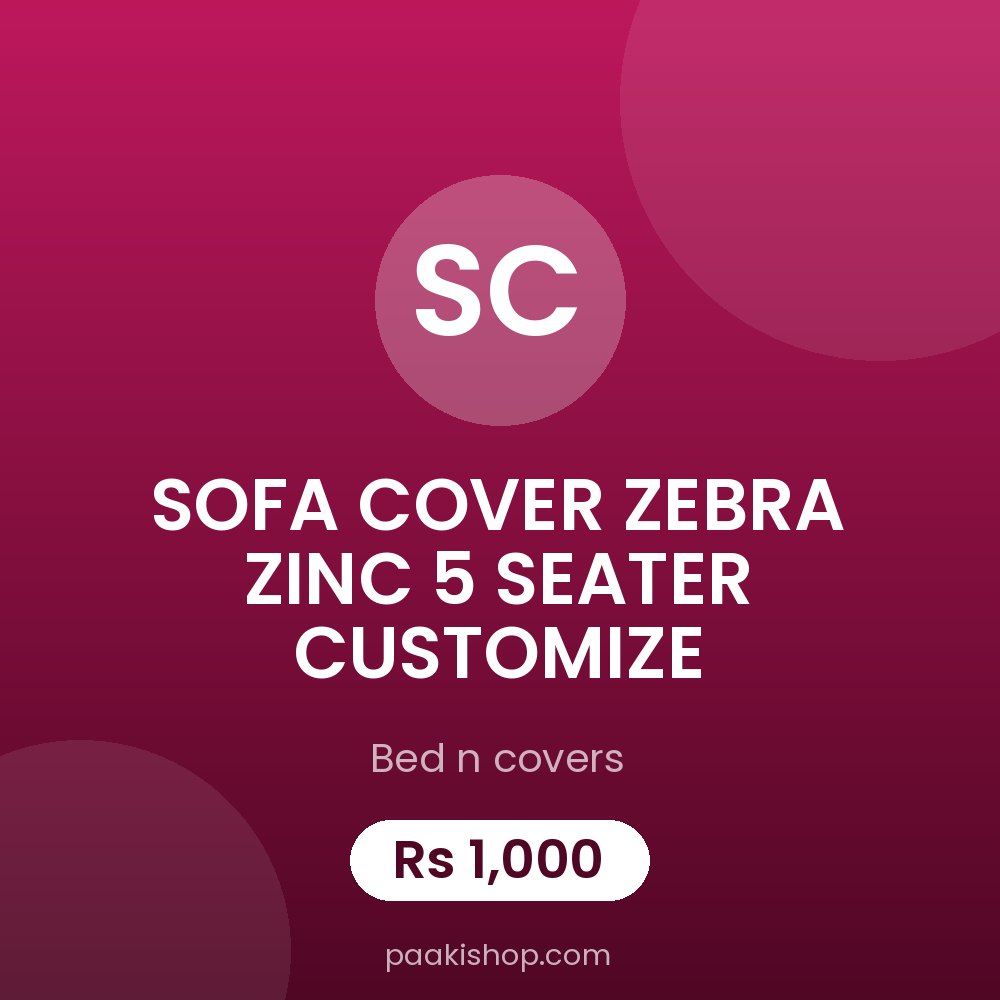 SOFA COVER ZEBRA ZINC 5 SEATER CUSTOMIZE