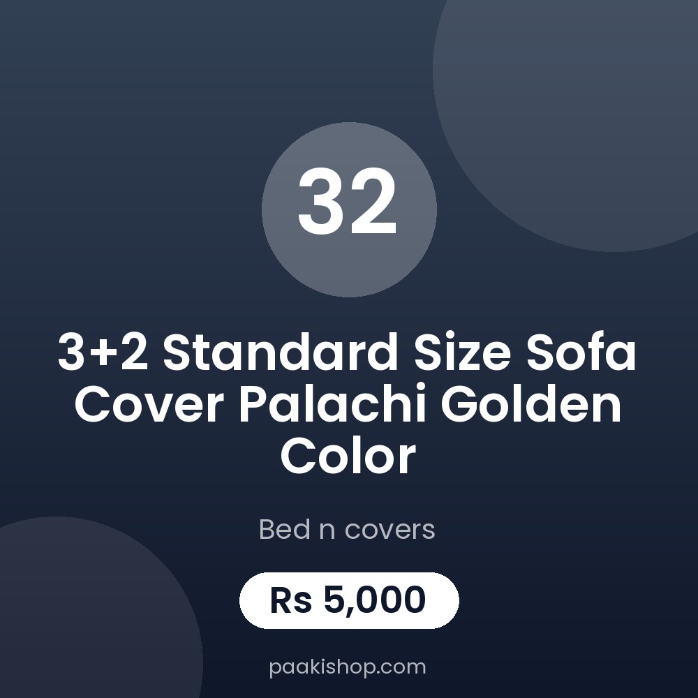 3+2 standard size sofa cover palachi golden color
