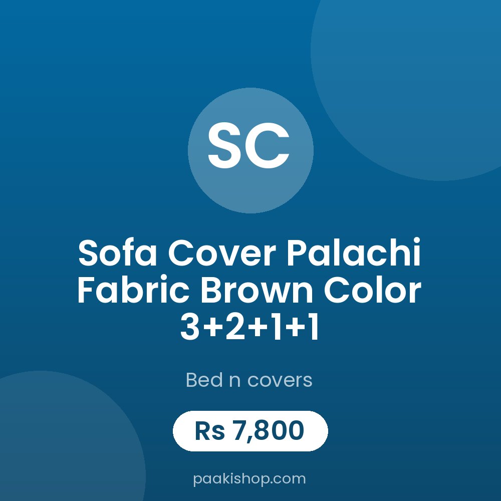 Sofa cover palachi fabric brown color 3+2+1+1