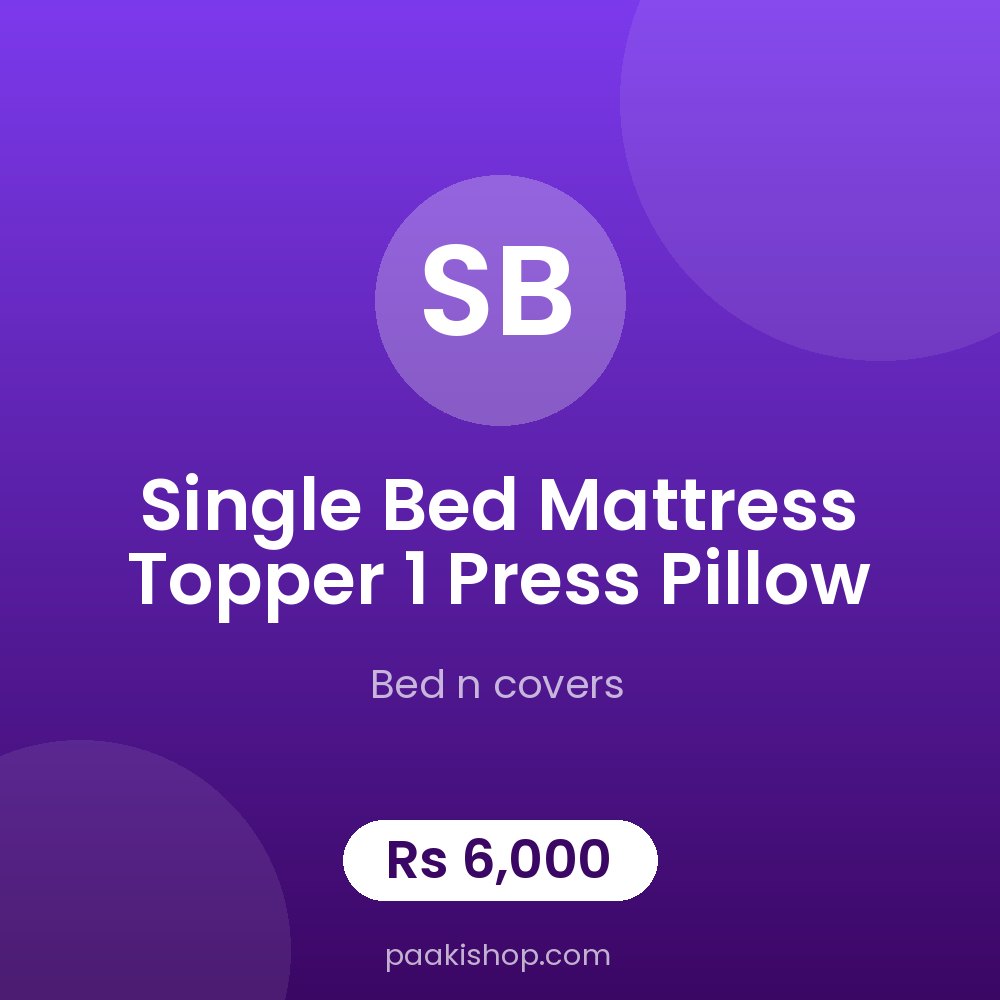 Single bed mattress topper 1 press pillow