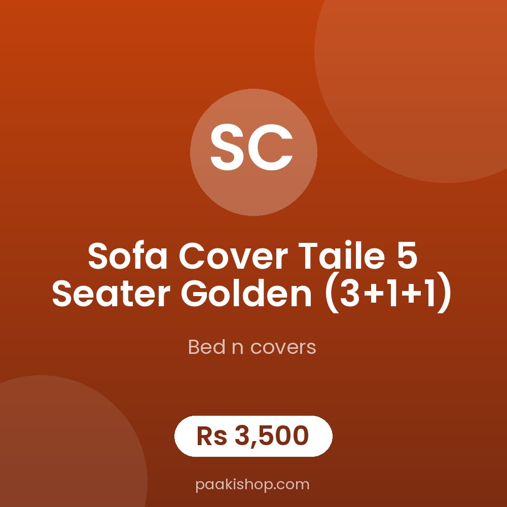 sofa cover taile 5 seater golden (3+1+1)