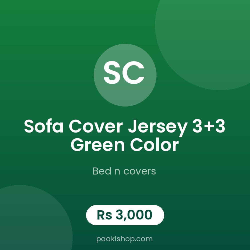 sofa cover jersey 3+3 green color