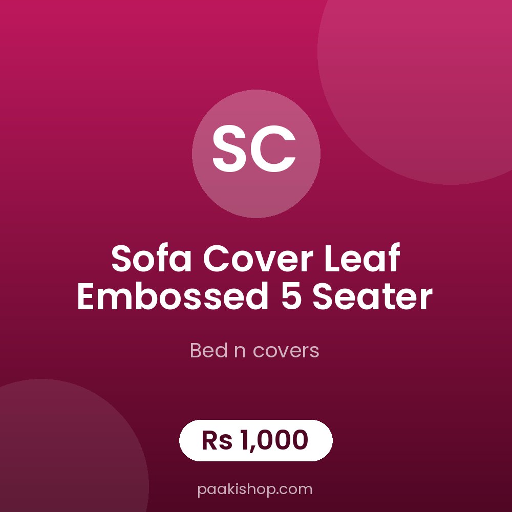 sofa cover leaf embossed 5 seater