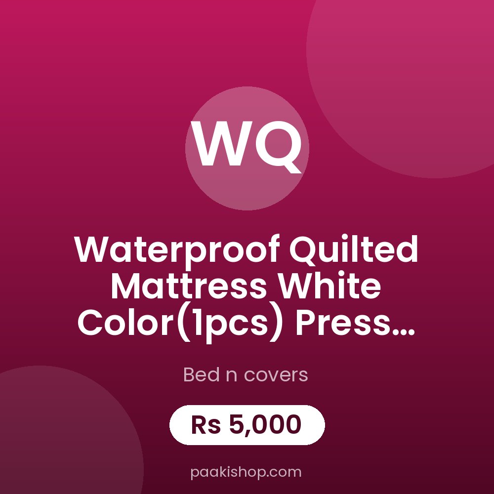 Waterproof Quilted mattress white color(1pcs) 
Press pillow(2pcs)