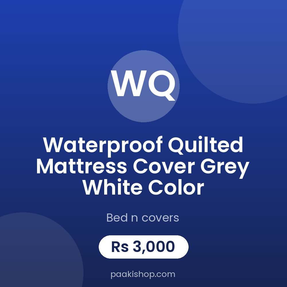 Waterproof Quilted mattress cover grey white color