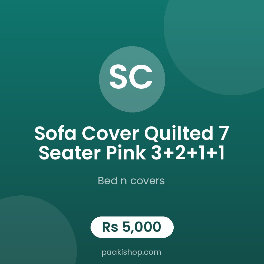 sofa cover quilted 7 seater pink 3+2+1+1