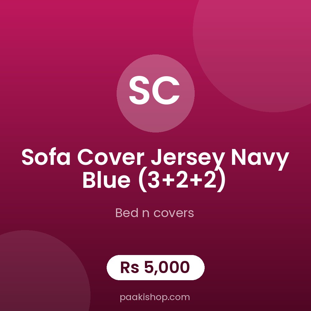 sofa cover jersey navy blue (3+2+2)