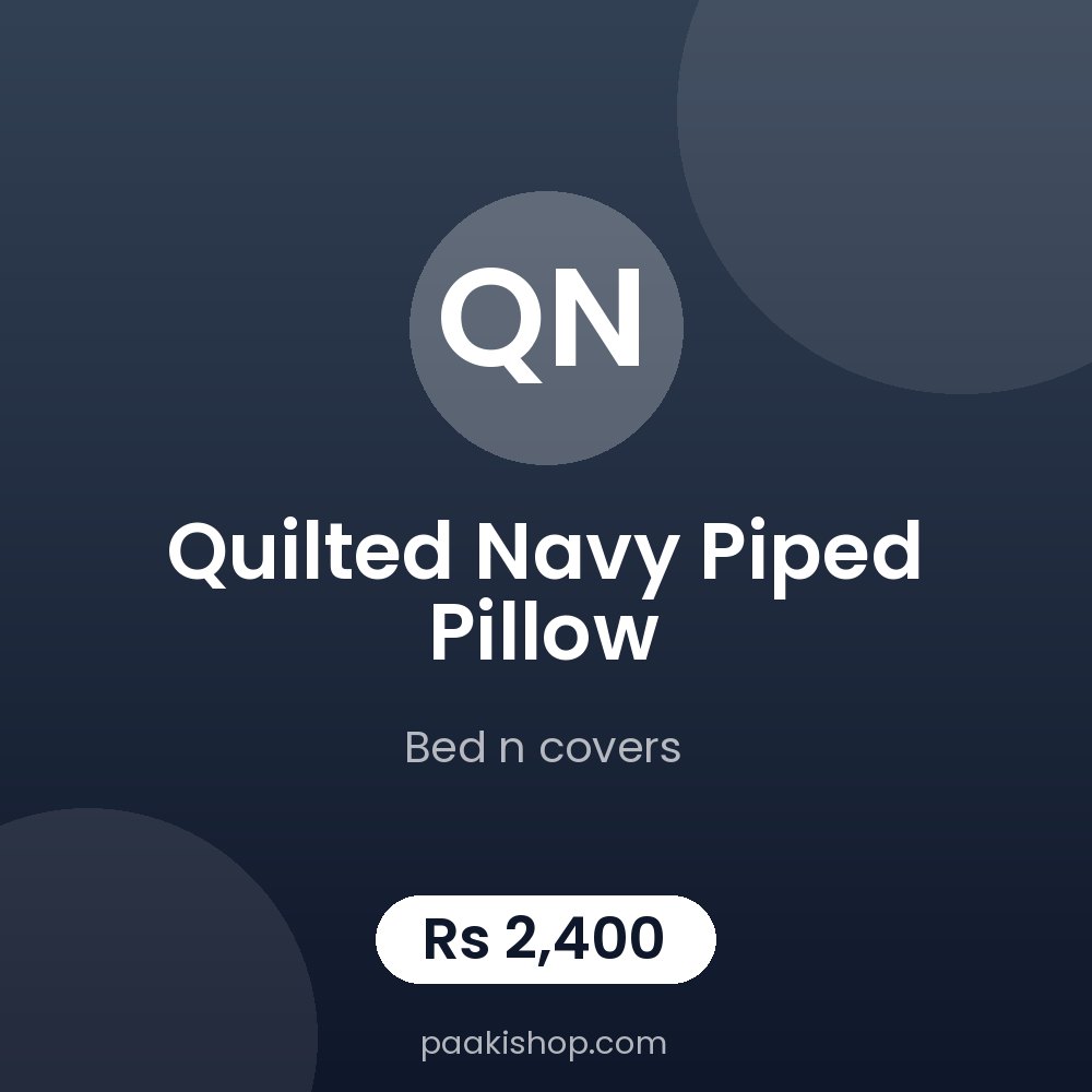 quilted navy piped pillow