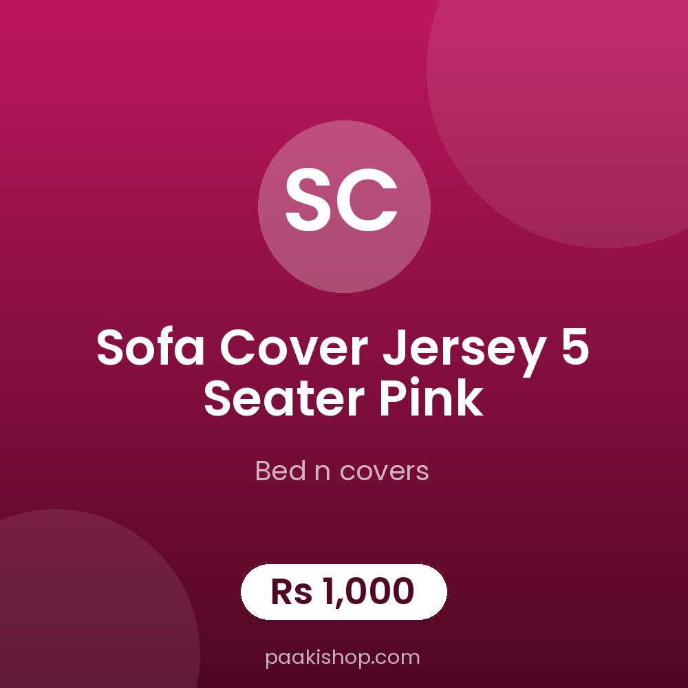 sofa cover jersey 5 seater pink