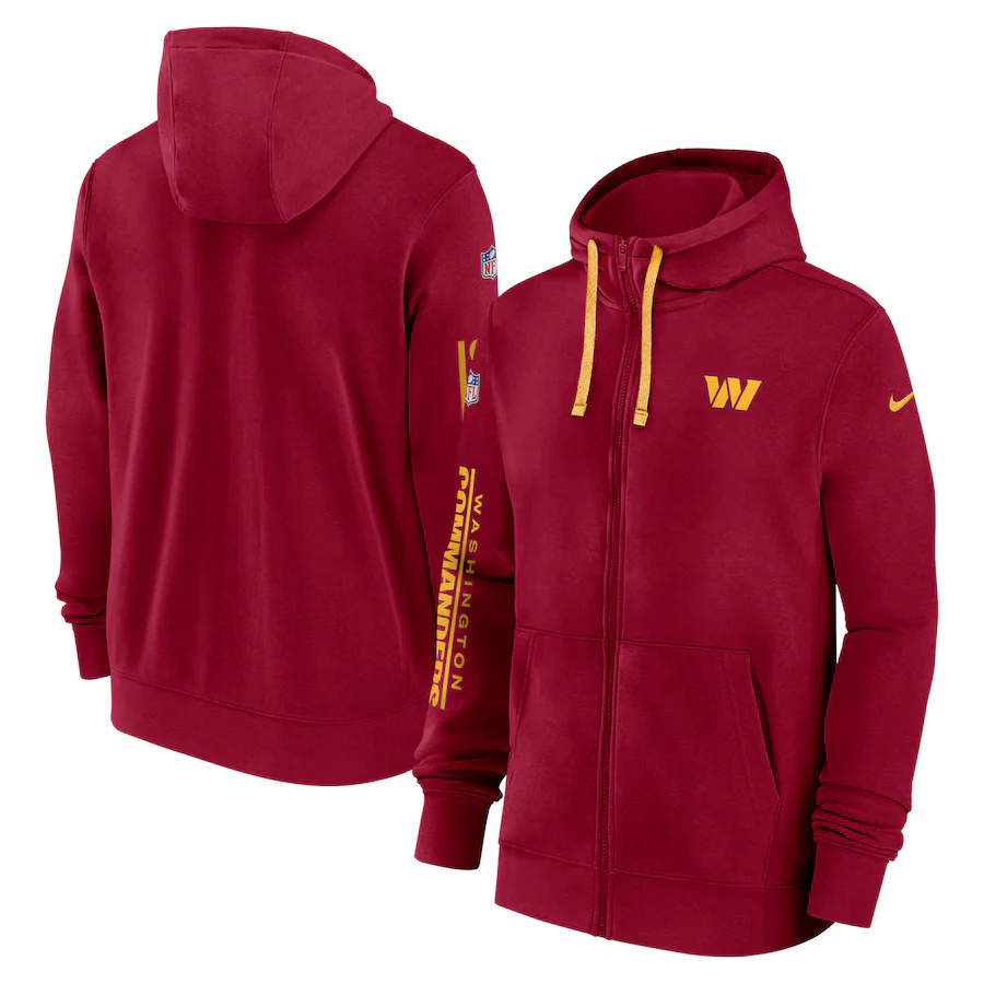 Washington Commanders Black & Gray Zip-Up Hoodie