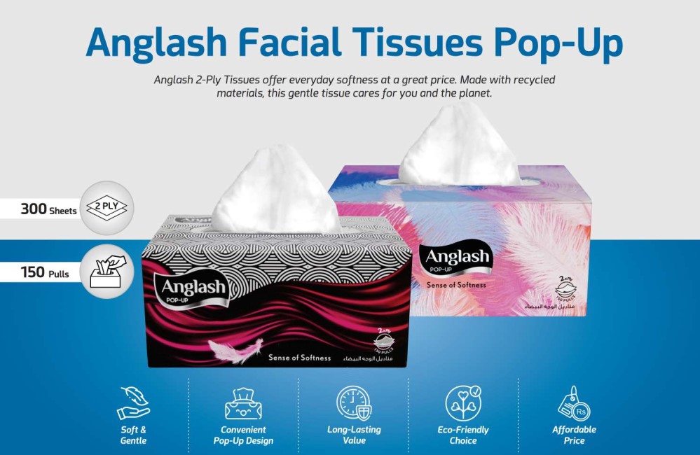 Anglash Pop Up 150x2Ply